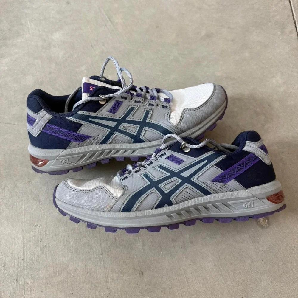 ASICS Gel Venture 8 grey & purple trainers Sz 10